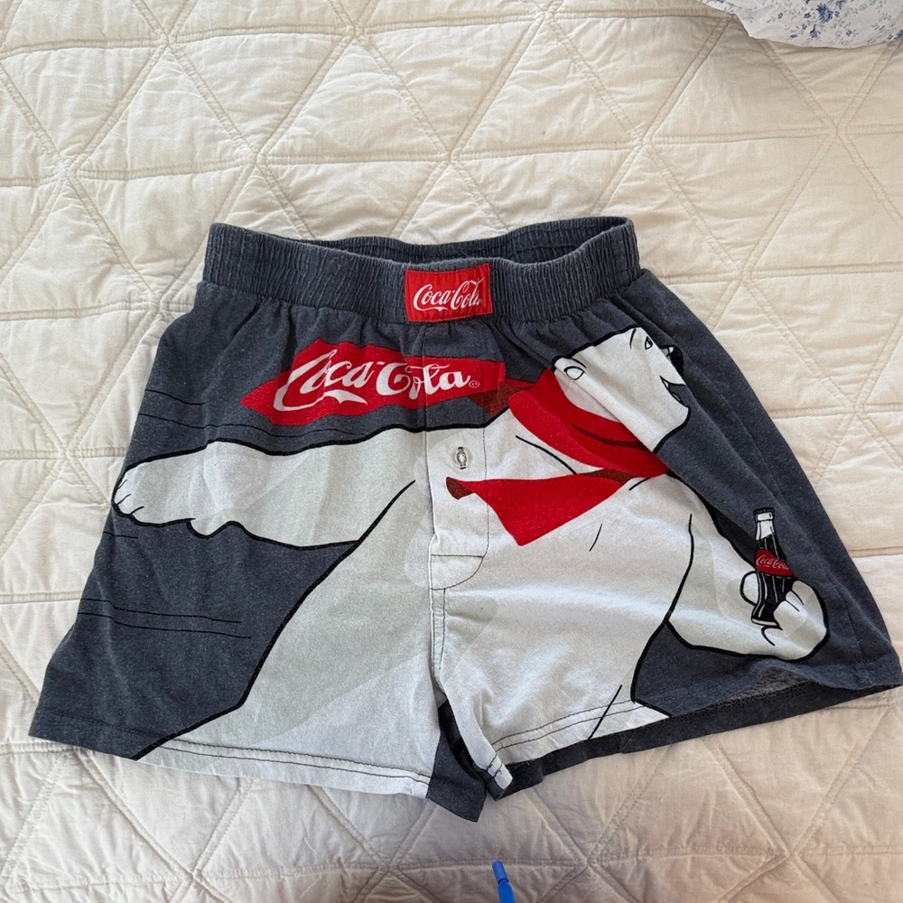 Coca-Cola Gray and Red Polar Bear Shorts